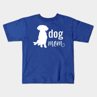 Dog Mom Silhouette White Kids T-Shirt